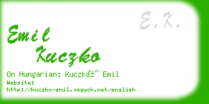 emil kuczko business card